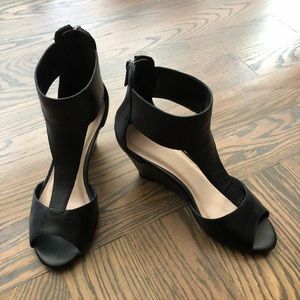 Black Wedge Sandals